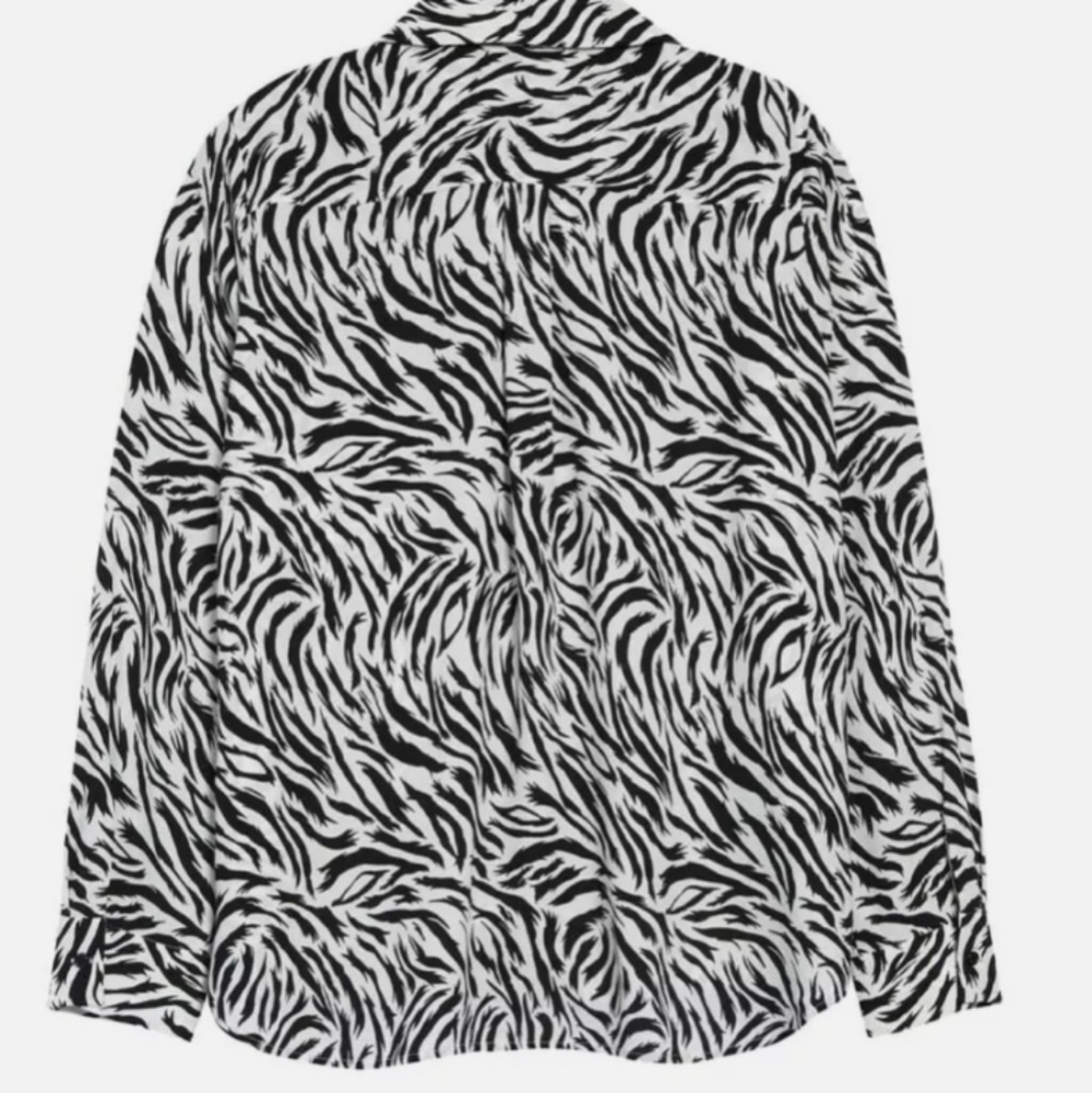 Halogen Ivory Black Feather Tiger Shirt 1x - Picture 5 of 11
